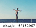 labor working on solar rooftop, Engineering of 67152967