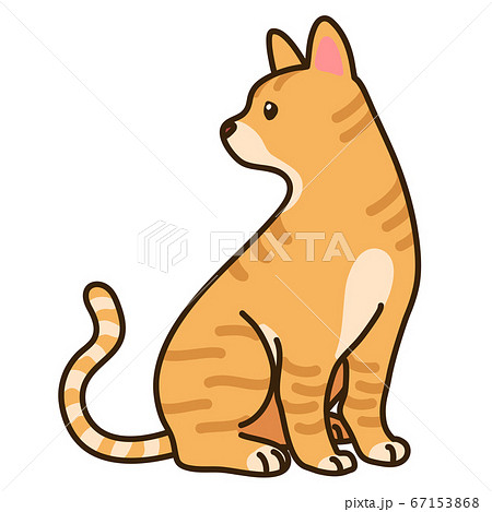 A Tea Tiger Sitting And Looking To The Side Stock Illustration
