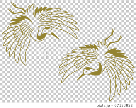 Line drawing illustration of a flying crane (Friday) Line drawing illustration of a flying crane (Friday) 67153958