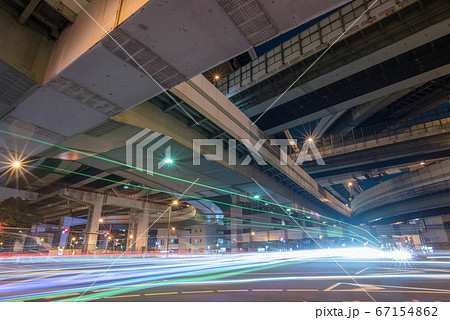 大阪・阿波座ジャンクションの夜景 大阪・阿波座ジャンクションの夜景 67154862