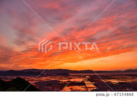 能登川水田夕照 能登川水田夕照 67154868