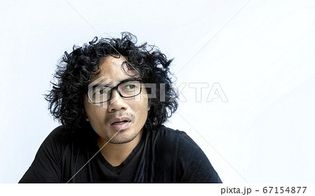 asian man face action on white 67154877