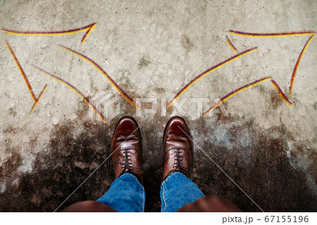 Decision in Life or Business Concept. Standing on 67155196