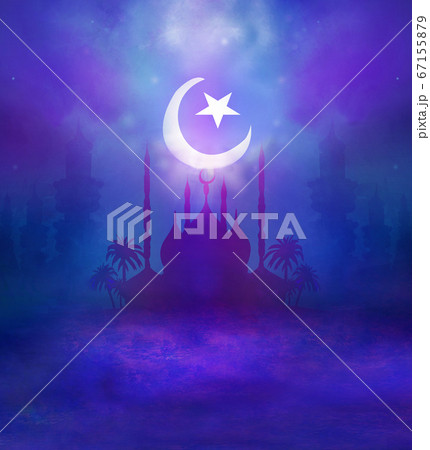 Ramadan Kareem holiday greeting card design. 67155879