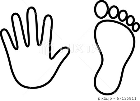 Hand and foot print outline 67155911