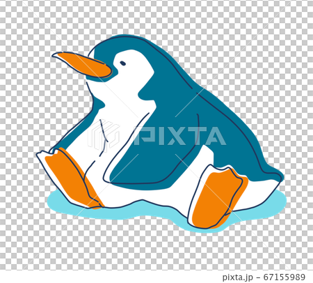 ペンギン 座る ダンス イラストのイラスト素材