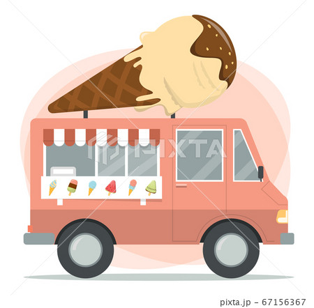 Ice cream truck vector isolated. Tasty snack 67156367