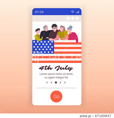 multi generation family holding usa flag celebrating 4th of july american independence day celebration 67160847