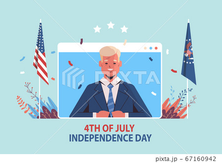 american president in web browser window celebrating independence day holiday 4th of july concept american president in web browser window celebrating independence day holiday 4th of july concept 67160942