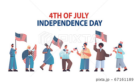 mix race people holding united states flags celebrating american independence day holiday 4th of july concept mix race people holding united states flags celebrating american independence day holiday 4th of july concept 67161189