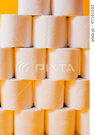 Toilet paper rolls as a wall background pattern Toilet paper rolls as a wall background pattern 67161592