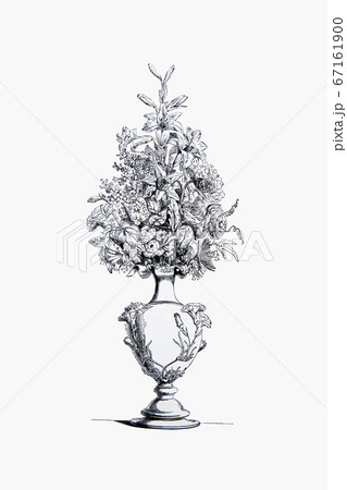 19世紀のビクトリア調花のシルバー彫金作品 67161900