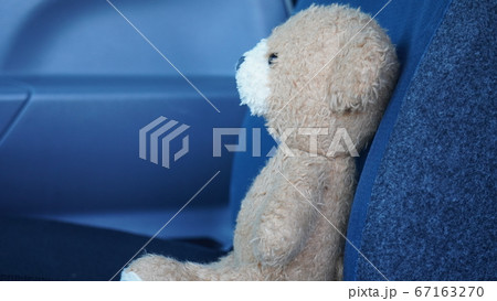 助手席に座るクマのぬいぐるみの写真素材 [67163270] - PIXTA