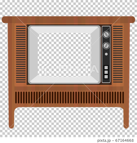 リアルでレトロなオーディオテレビ フレームイラスト（ブラウン管の部分が透明もしくは白です） 67164668