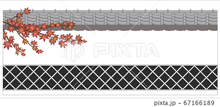 もみじのある和風外壁なまこ壁 67166189