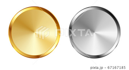 空白 文字なし 金と銀のラベルセット 67167185