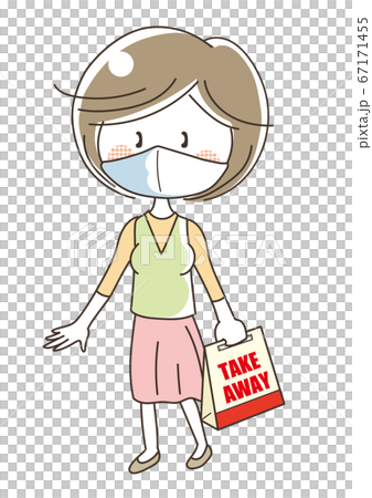 テイクアウェイ・マスク女性(持ち帰りイメージ) テイクアウェイ・マスク女性(持ち帰りイメージ) 67171455