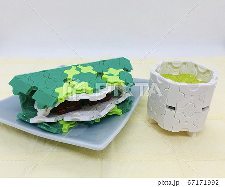 かしわ餅とお茶のブロックアート かしわ餅とお茶のブロックアート 67171992