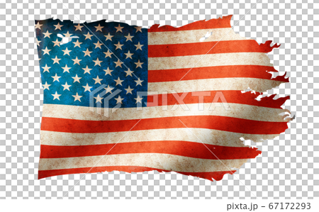 汚れて破れた旗イラスト アメリカ 米国 Usaのイラスト素材