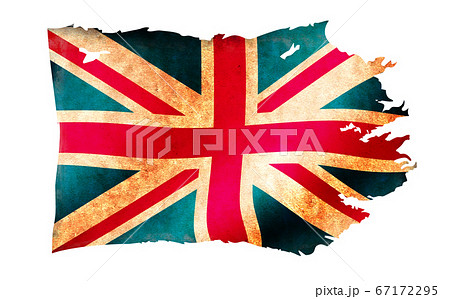 汚れて破れた国旗イラスト イギリス 英国 Ukのイラスト素材
