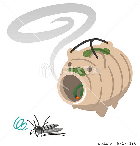 蚊取り線香のイラストレーションのイラスト素材