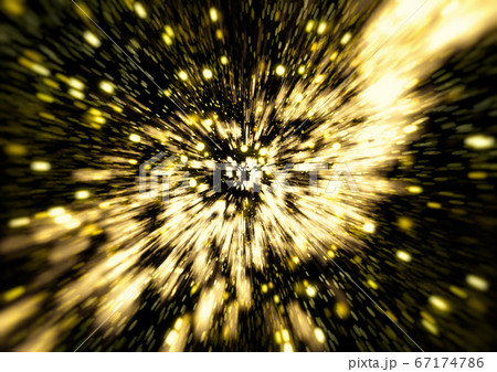 宇宙空間に輝く抽象的な金色の光線のイラスト素材 [67174786] - PIXTA