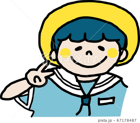 ピースサインをする子供 67178487