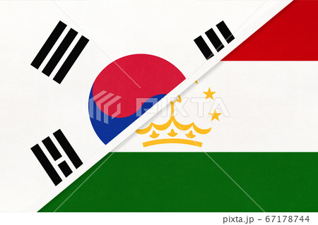 South Korea and Tajikistan, symbol of national flags 67178744
