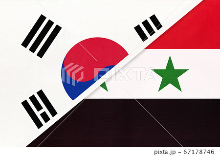 South Korea and Syria, symbol of national flags 67178746