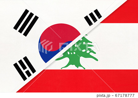 South Korea and Lebanon, symbol of national flags South Korea and Lebanon, symbol of national flags 67178777