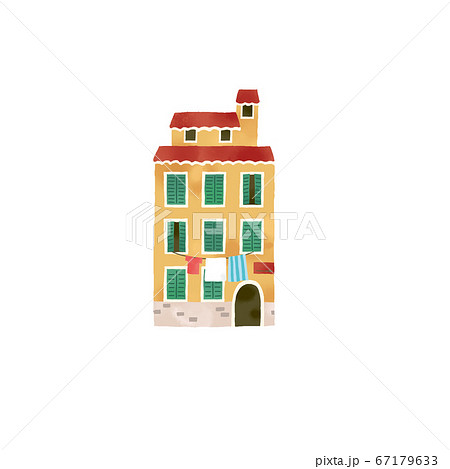 イタリアのおしゃれな家のイラストのイラスト素材