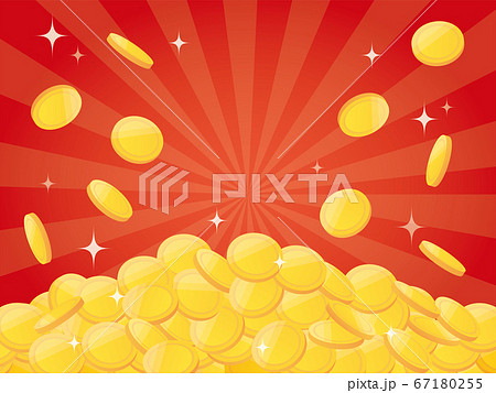 Pile of gold coins 67180255