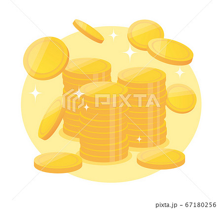 A bunch of gold coins 67180256