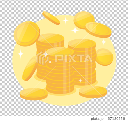 A bunch of gold coins 67180256