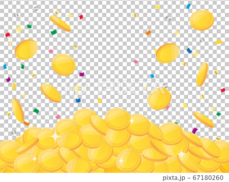 Pile of gold coins 67180260