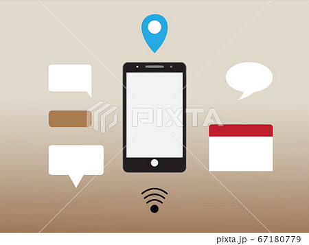 Realistic vector smart phones  withh application 67180779
