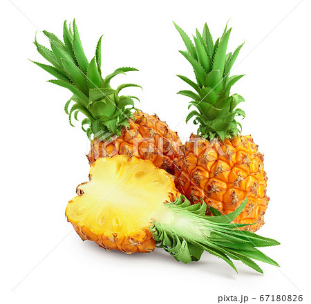 pineapple and half isolated on white background with clipping path and full depth of field pineapple and half isolated on white background with clipping path and full depth of field 67180826