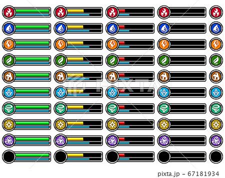ゲーム アイコン 属性 タイプ Hp メタル Aのイラスト素材