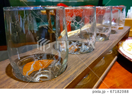 Set of empty beer glasses. Selective focus. Set of empty beer glasses. Selective focus. 67182088