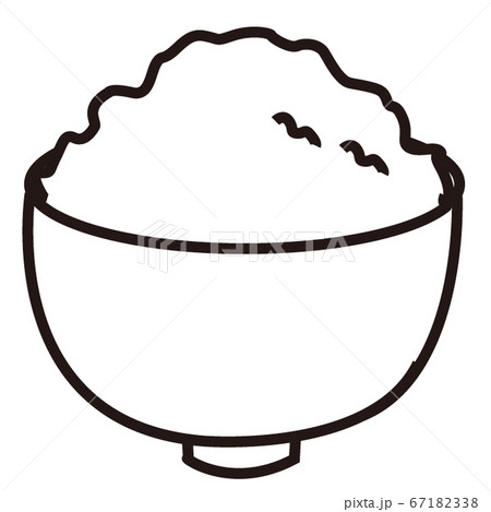 ご飯 モノクロのイラスト素材