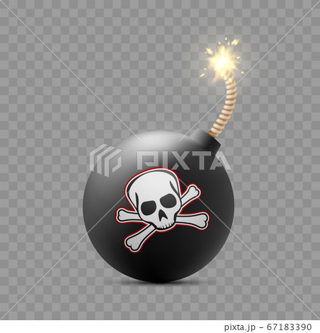 Round bomb with explosive fuse. Round bomb with explosive fuse. 67183390
