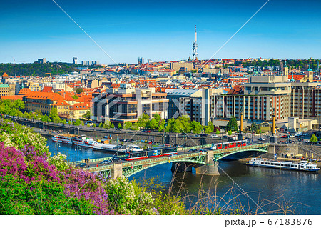Amazing spring cityscape panorama, Prague, Czech Republic, Europe Amazing spring cityscape panorama, Prague, Czech Republic, Europe 67183876