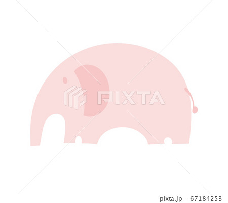 Cute pink vector elephant isolated on white backgound. Scandinavian simple style. Baby illustration. Kids nursery art poster, book design element Cute pink vector elephant isolated on white backgound. Scandinavian simple style. Baby illustration. Kids nursery art poster, book design element 67184253
