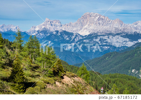 Panorama of the Alpes at the Falcade in Dolomites, 67185172