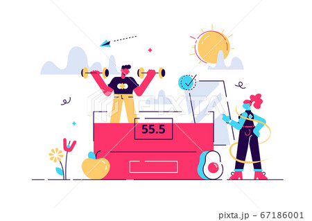 Weight and fat loss vector illustration. Weight and fat loss vector illustration. 67186001
