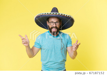 Celebrate traditions. Man on smiling face in Celebrate traditions. Man on smiling face in 67187152
