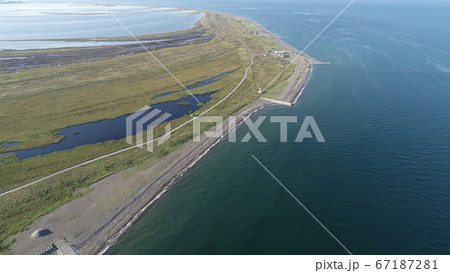 野付半島 ドローン空撮 野付半島 ドローン空撮 67187281