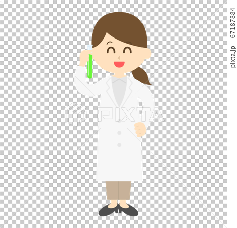 一位科學家與試管的插圖 67187884