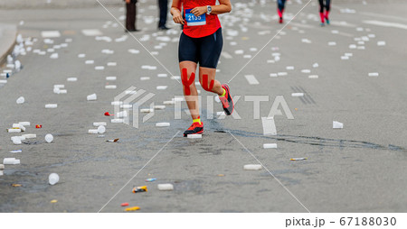 legs girl runner run on water point 67188030