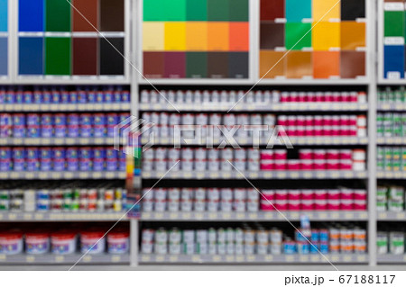 hardware store: a wide range of paints with a wide color palette hardware store: a wide range of paints with a wide color palette 67188117